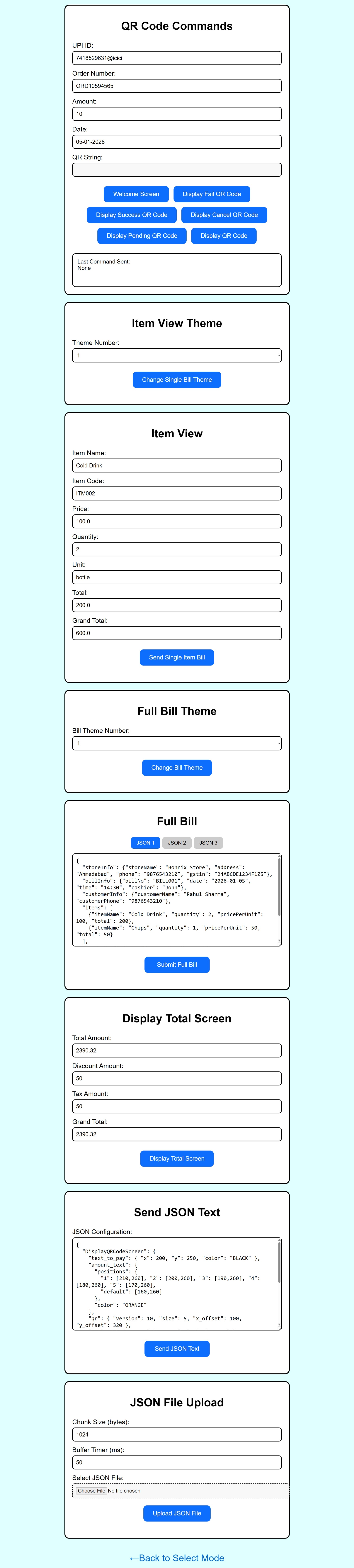 7-Inch WIFI Display - Control Panel