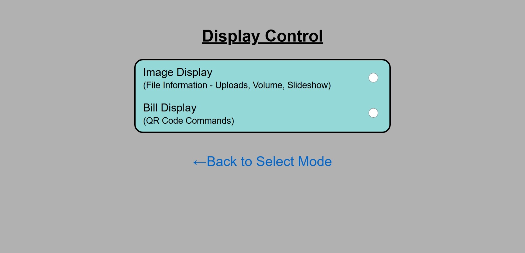 7-Inch WIFI Display - Control Panel