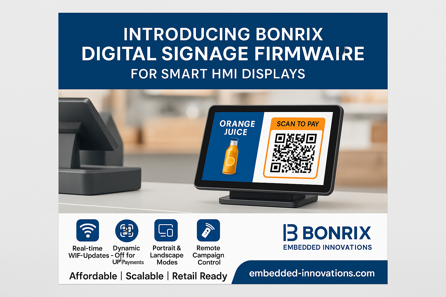 Bonrix Digital Signage Firmware for Smart HMI Displays – Affordable Centralized Content Management for Retail