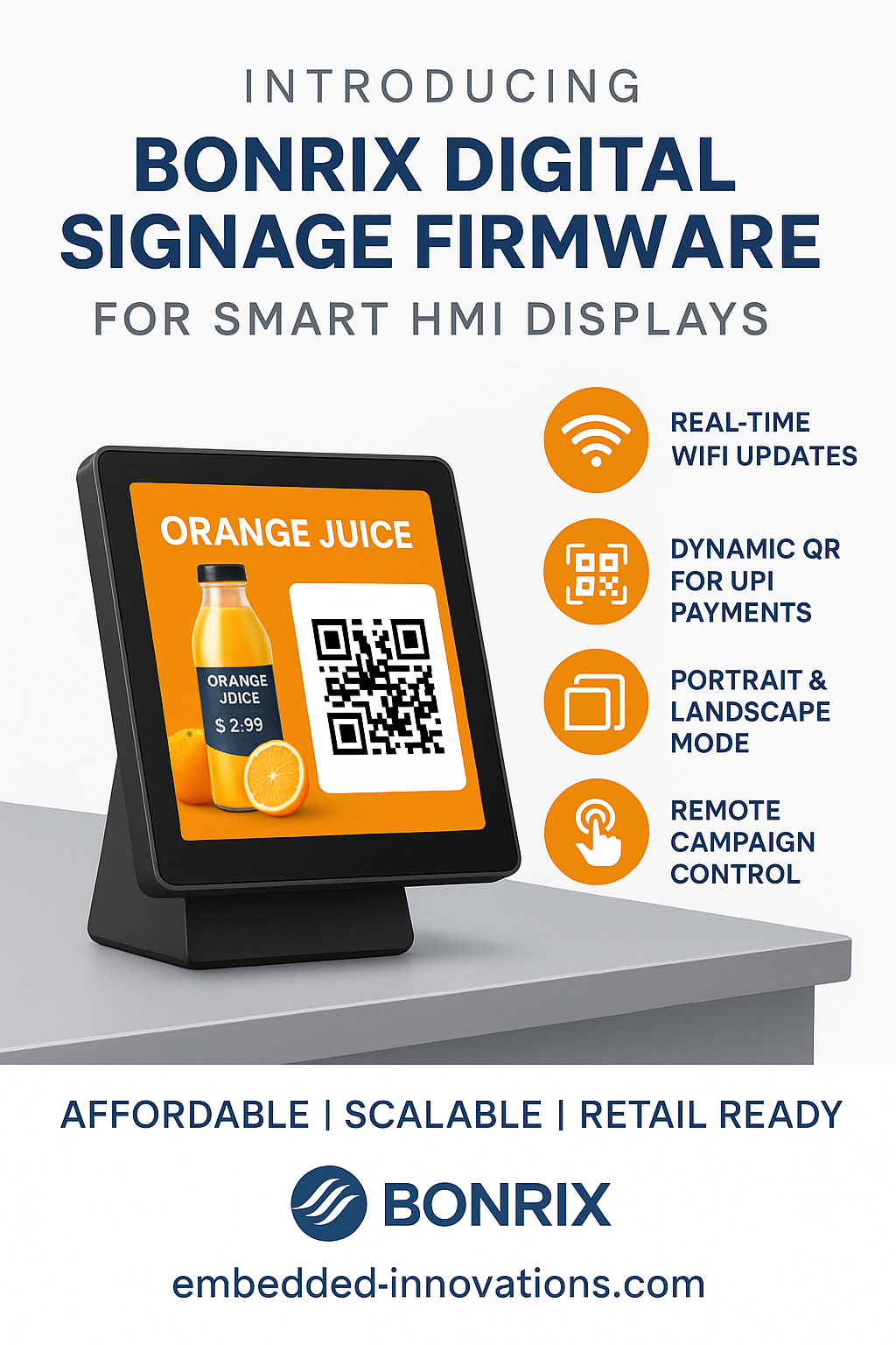 Bonrix Digital Signage Firmware for Smart HMI Displays – Affordable Centralized Content Management for Retail