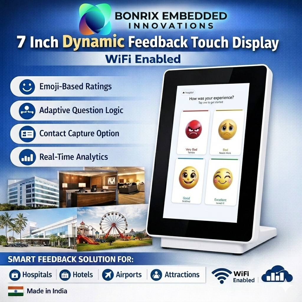 Bonrix 7 Inch Dynamic Feedback Touch Display - WiFi Enable Portrait Display