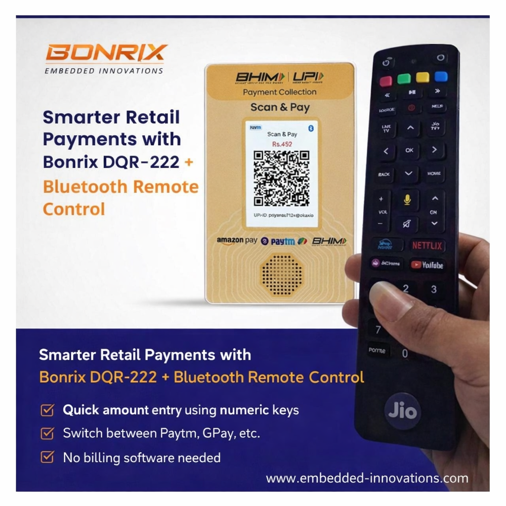Bonrix DQR-222 Dynamic QR Display Adds Bluetooth Remote Control