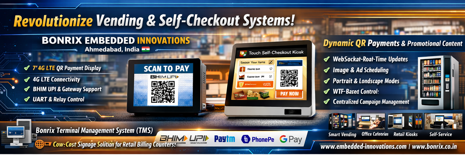 Bonrix 4G LTE QR Display for Vending Machines