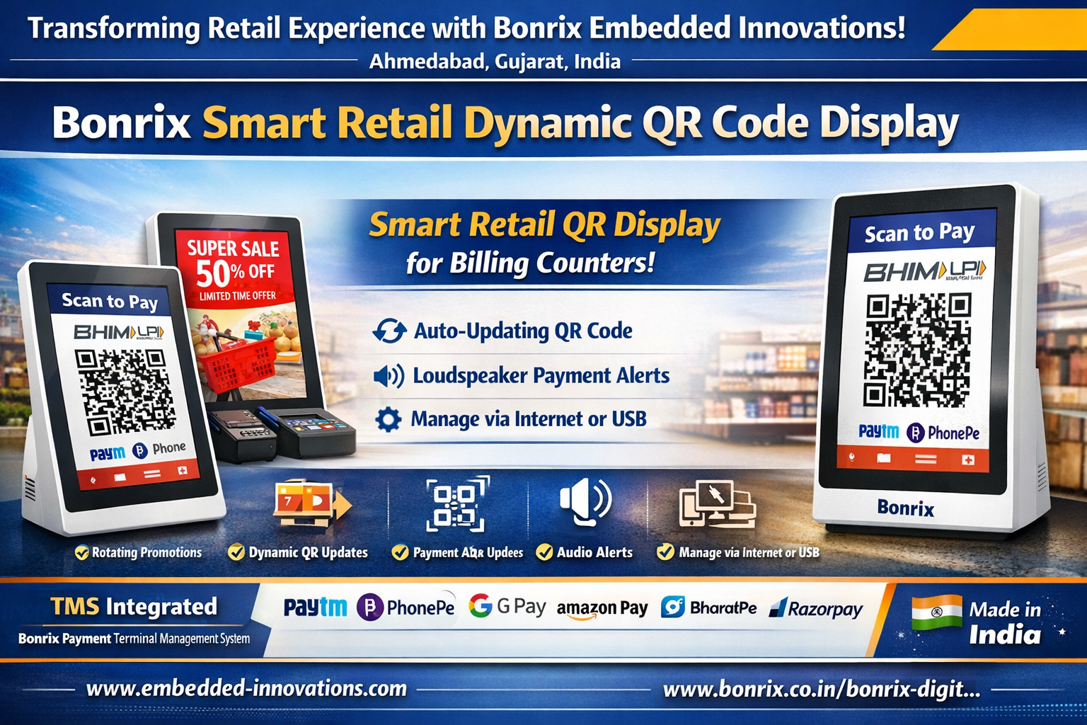 Bonrix Smart Retail Dynamic QR Display