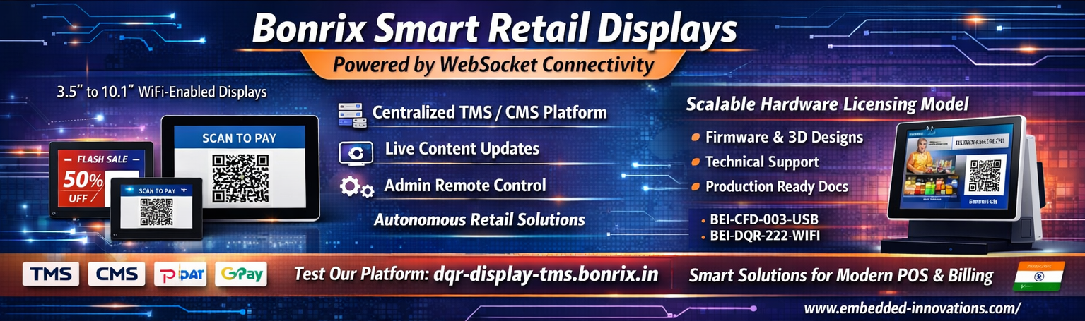 Bonrix 4G LTE QR Display for Vending Machines